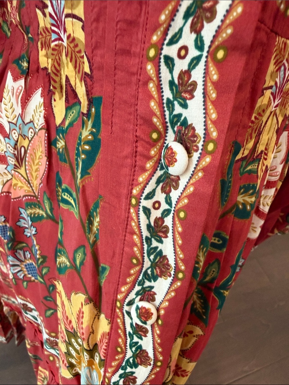 FARM Rio Red Floral Embroidered Maxi Dress with Yellow Accents - Picture 8 of 9